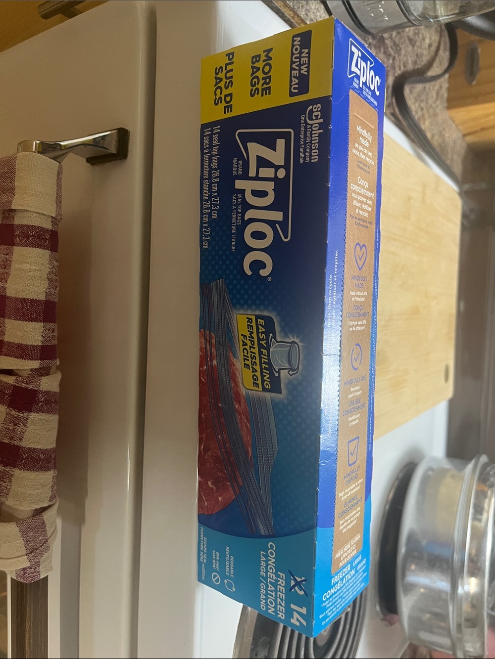 7 boxes of ziploc freezer bags (14 per box)